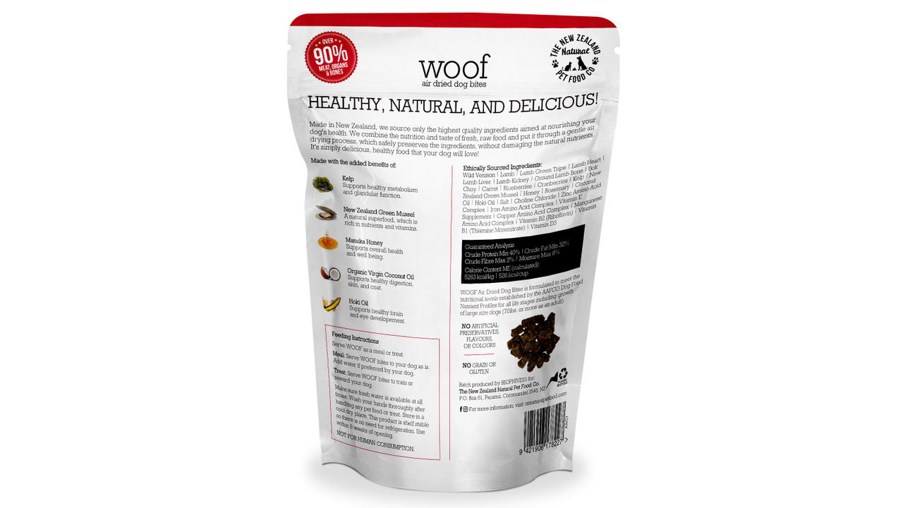 Woof Air Dried Venison 100g