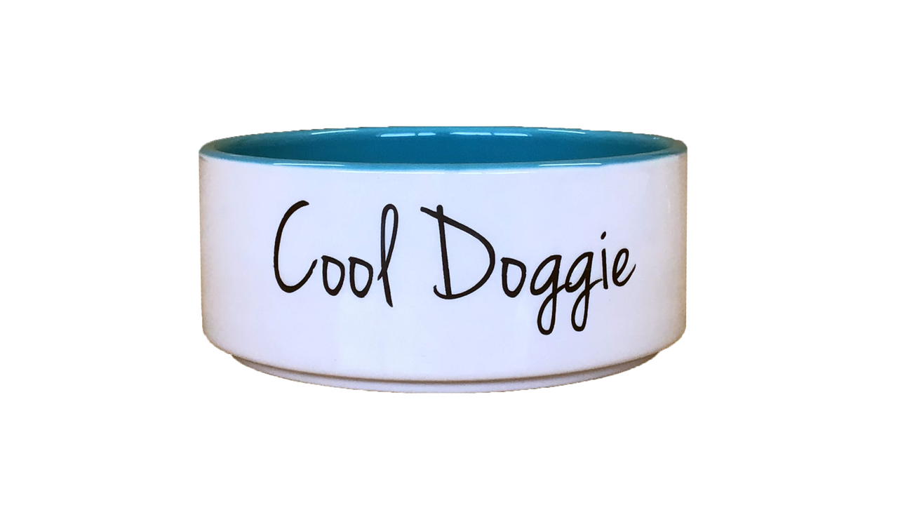 Cool Doggie Bowl - Natural/Teal ^15cm